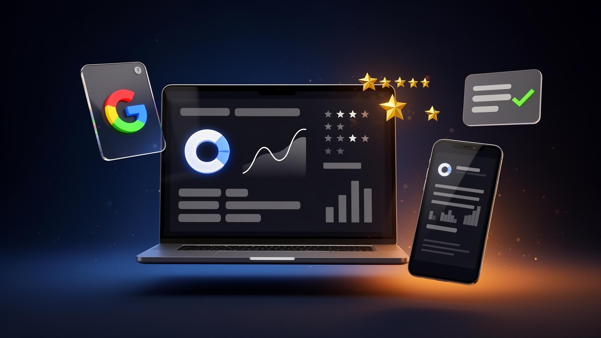 Reputra Dashboard auf Laptop und Smartphone